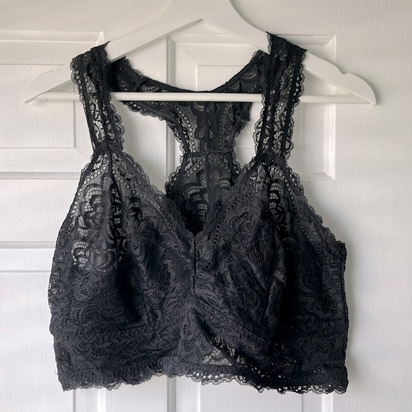 Torrid Unlined Lace Solid Racerback Black Bralette 2X - Picture 5 of 8